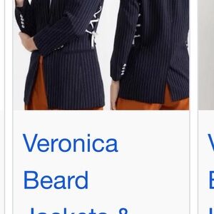 Veronica Beard Dark Blue Striped Blazer